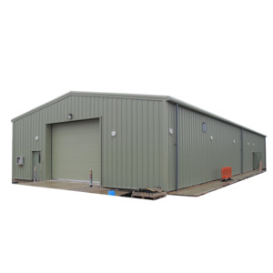 Estructura de acero modular prefabricada impermeable de montaje rápido Cobertizo de almacén Doble pendiente IBR Láminas Soldadura ligera Corte Doblado - Product Image 1