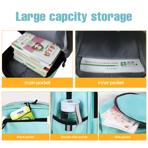 Custom Heat Transfer Student <b>Backpack</b> Schoolbag <b>Kids</b> Bag Large Space Two Side Pockets Adjustable Belt School Bag Printing logo - Product Image 6