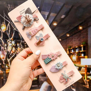 Оптовая продажа, смешанные геометрические фигуры животных, милый головной убор для девочек, тканевый зажим для волос, набор для детей, детские банты, аксессуары для волос - Product Image 4