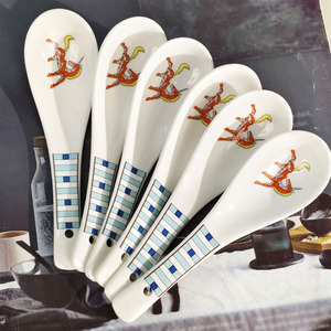 Factory Wholesale Modern Luxury Bone China Dinner <b>Set</b> <b>6</b> Bowls with Spoons Non-Toxic Durable Custom Logo Gift Box - Product Image 2