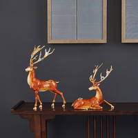 RORO nouveau design série paire alliage matériel décoratif couleur marron cerf ornement décoration de la maison avec émail peinture faite à la main