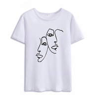 Kaos Wanita Dengan Logo Kustom Katun Putih Atasan Lengan Pendek Kaos Musim Panas