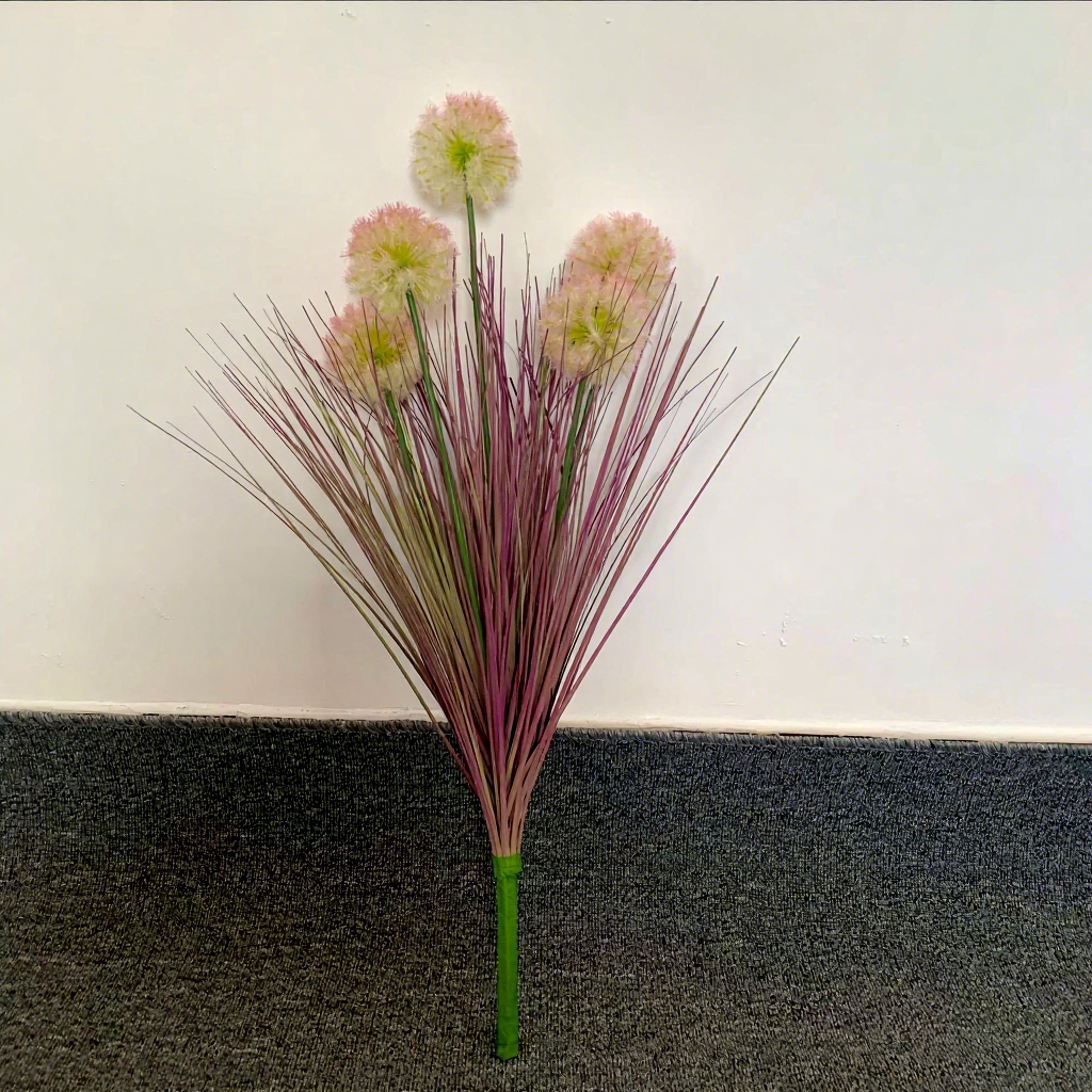 80 cm 5 teste di tarassaco rosa