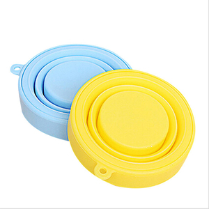 Hot Sale Round Folding Travel Coffee <strong>Cup</strong> Non Spill Toddler Portable <strong>Collapsible</strong> Silicone Baby Tea <strong>Cup</strong> With Lids - Product Image 4