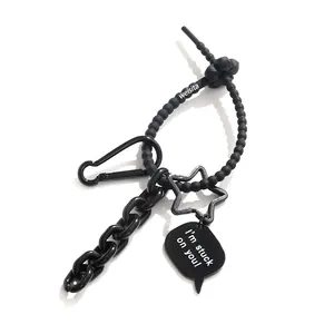 彩色硅胶电缆带钥匙链DIY服装袋配件钥匙链挂绳数据线储物绕线装置