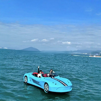 Hydro-Jet Car, un bateau électrique à grande vitesse en fibre de verre pour quatre personnes, idéal pour le tourisme et les excursions.