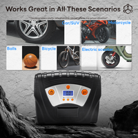 Kompresor Udara Mobil Portabel 12V DC Bahan ABS Monitor Tekanan Ban Pengukur Tekanan Digital 100psi Lampu LED Pengisi Angin Ban