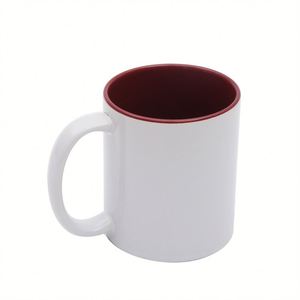 Matte Embossed Ceramic <b>Mug</b> 11Oz With Coated Colored Inner Handle Nordic Style Sublimation Blank - Product Image 2