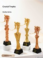 Trophée de hockey sur glace en cristal personnalisé gratuit pour les compétitions d'équipe et les récompenses des champions
