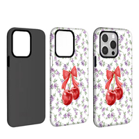 Cerise arc fleur Design 2-en-1 étui de téléphone détachable pour iPhone 15 Pro Max 17 AIR transfert de chaleur impression étui de téléphone portable