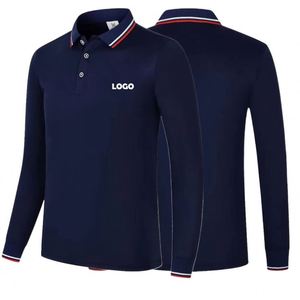 Chemises pour hommes 100% polyester, impression de logo personnalisé, broderie, uni, automne-hiver, manches longues, polo de sport, t-shirt - Product Image 3