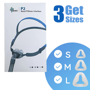 <span class=keywords><strong>Masque</strong></span> nasal BMC P2 CPAP avec coussinets en silicone S/M/L et sangle de tête - Ultra léger et silencieux pour la thérapie de l'<span class=keywords><strong>apnée</strong></span> du <span class=keywords><strong>sommeil</strong></span> - Product Image 3