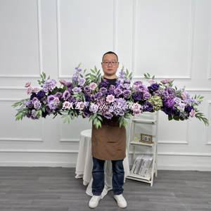 Ghirlande e Piante <span class=keywords><strong>Decorative</strong></span> 2025 in Offerta Speciale: Fiori Artificiali di Alta Qualità, Ghirlanda di Ortensie Viola Chiaro - Product Image 1