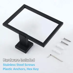 2024 New Arrival Bathroom Accessory Black Matte 304 Stainless Steel Square Bathroom Hand Towel Ring