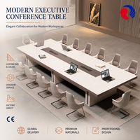 Table de Conférence de Salle de Réunion en Gros avec Zone d'Équipement Centrale, Style Minimaliste et Personnalisation sur Mesure