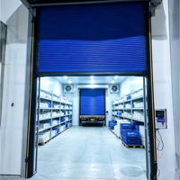 Porte à enroulement automatique commerciale à grande vitesse avec cadre en acier inoxydable pour entrepôt et atelier, design minimaliste