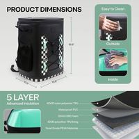 Bolsa Refrigerante de Doble Capa - Nevera Portátil Aislada a Prueba de Fugas con Capacidad para 60 Latas, Nevera Expandible Extra Grande