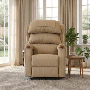 Fauteuil inclinable à double moteur pour soins aux personnes âgées, zéro gravité, avec chauffage, appuie-tête réglable, soutien lombaire et roulettes mobiles - Product Image 1