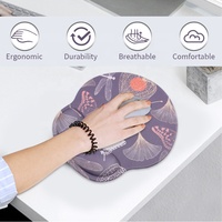 Tapis de souris ergonomique en mousse à mémoire de forme Poron avec repose-poignet, tapis de bureau antidérapant pour le bureau et la maison