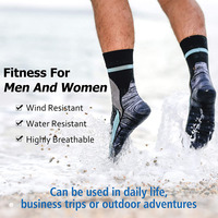 Chaussettes athlétiques pour hommes, légères, imperméables, unisexe, chaudes, respirantes, coussins de ski, personnalisées, noires, pour l'hiver