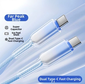 60W bện Nylon Loại-C để Loại-C nhanh chóng sạc cáp dữ liệu mềm CC chủ đề mà không phải là dễ dàng uốn cong cho máy tính sử dụng - Product Image 2