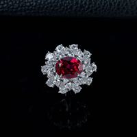 Cincin Pertunangan Perak Sterling 925 Murni Mewah dengan Batu Ruby Oval Buatan Laboratorium Bersertifikat IGI, Perhiasan Hadiah Trendi untuk Pesta dan Hari Jadi