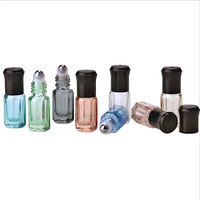 Botellas de Vidrio con Roll-On de 3ml-12ml, Envases Octogonales de Perfume de Colores, Forma Rectangular con Tapa de Bola Giratoria