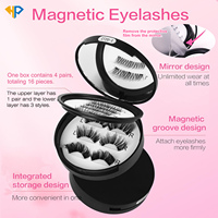 Boîte d'emballage personnalisée pour cils magnétiques, cils magnétiques effet œil de chat avec applicateur, kit de cils magnétiques naturels, doux et légers