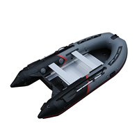 Bateau de pêche gonflable de 3,6 m avec moteur hors-bord, coque légère en HDPE et fibre de carbone, pompe manuelle incluse - 13 pieds pour 5 personnes