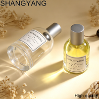 Nouvelles bouteilles de parfum en verre vides SY de 30 ml, 50 ml, 100 ml, rondes, transparentes, rechargeables, avec pulvérisateur et impression