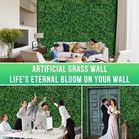 Vente en gros 3D décoration herbe toile de fond murale verdure jungle mur vert plante artificielle herbe décoration murale