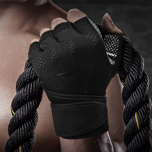 <span class=keywords><strong>Guantes</strong></span> Deportivos Unisex de Medio Dedo, con Palma Antideslizante de PU Grueso, Absorbentes de Sudor, para Entrenamiento y Gimnasio - Product Image 2