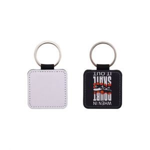 Porte-clés vierges unisexes en cuir PU à faible MOQ, pendentifs décoratifs pour transfert thermique et loisirs créatifs, écologiques et durables pour la vente en gros et l'impression thermique - Product Image 4