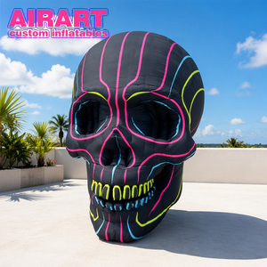 Teschio Gonfiabile Gigante a LED, Scultura Gonfiabile a Forma di Teschio di Zucchero per Decorazioni di Halloween e Giornata dei Morti - Product Image 3