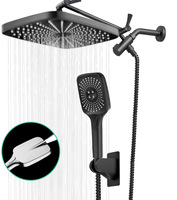 Ensemble de douche carré en aluminium spatial gris anthracite pour le commerce transfrontalier, avec affichage numérique LED, lumière d'ambiance et fonctions murales multifonctions