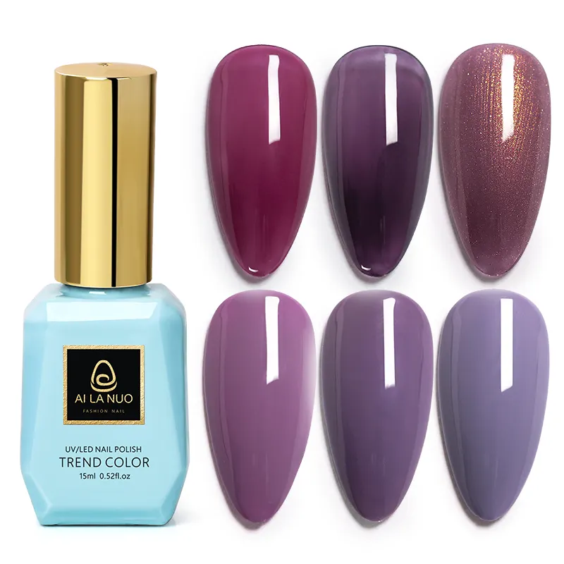 AI LA NUO Grape UV Gel Polish 6 colors 15ml Full Set Nails Beauty Salon