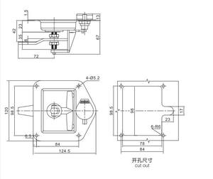 MS8057-1Bus LKW-Hintertür oder Generator, der T-Griff-Verriegelung verriegelt - Product Image 2