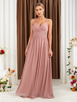 Nouvelle Arrivée Populaire : Robe de Demoiselle d'Honneur Longue en Chiffon avec Insert Guipure et Ourlet Cache-cœur, Idéale pour Cocktail et Soirée