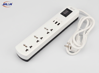 Protector de Voltaje JIUJI JJSVA-QCR3 con 3 Tomas de Corriente USB y Voltaje/Corriente Ajustables para Refrigerador