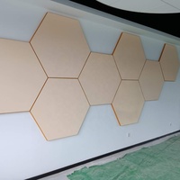 Panneaux acoustiques hexagonaux personnalisables, panneaux muraux décoratifs en mousse de fibre de verre, modernes, pour hôtels, industriels, ignifuges, classe haute performance