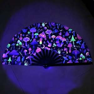 Abanicos Plegables de Bambú Grandes de 33 cm, Personalizados, Duraderos, con Pintura Floral, para Fiestas, Bailes, Festivales, Recuerdo Tallado - Product Image 2