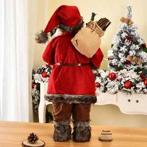 Figura Decorativa Navideña Clásica Vintage de Acrílico con Serigrafía de Santa Claus - Product Image 4
