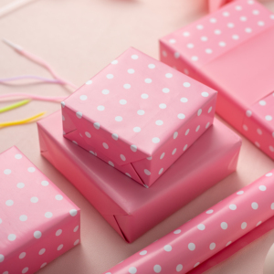 Rollo de Papel de Regalo con Puntos Rosas, Papel de Arte de Doble Cara para Envolver Regalos Navideños, Ecológico, para Manualidades - Product Image 1