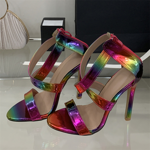 OEM/ODM Talons aiguilles respirants pour femmes, design coloré à bout ouvert, légers, grandes tailles, talons hauts rehaussants - Product Image 1
