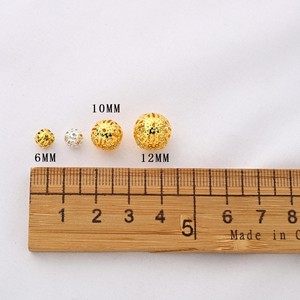 Hollow Floral Ball Round Beads 6mm 10mm 12mm Metal Spacer Beads For DIY Jewelry Making - Product Image 1