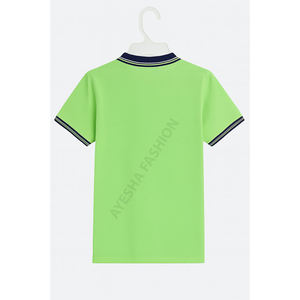 Vente en gros de t-shirts de golf anti-rides 100% coton tricotés avec poche en piqué à manches courtes pour enfants avec logo personnalisé - Product Image 2