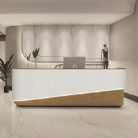 Comptoir de réception au design moderne et épuré, finition laquée brillante, pour caisse enregistreuse, salon de beauté, salon de coiffure, restaurant