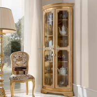 Vitrine antique en bois de rose massif, faite à la main, avec porte en verre, pour la maison et la villa, mobilier européen