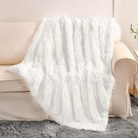 Couvertures et jetés en peluche longues couverture en fausse fourrure extra douce couverture réversible légère moelleuse confortable Shaggy