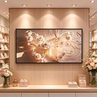 Tableau mural contemporain en toile avec cadre en bois, texture blanche, motif animalier, peinture à l'huile Wabi-Sabi, décoration de luxe pour salon et chambre à coucher